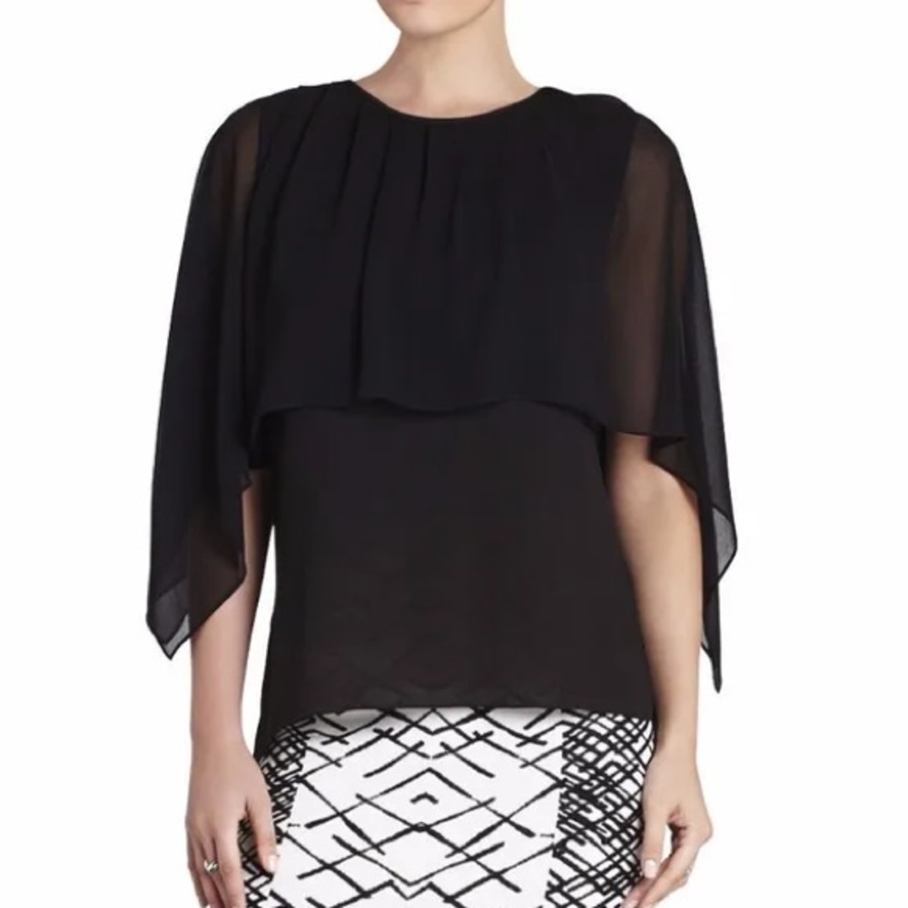 BCBGMAXAZRIA Jeanne black blouse size XS